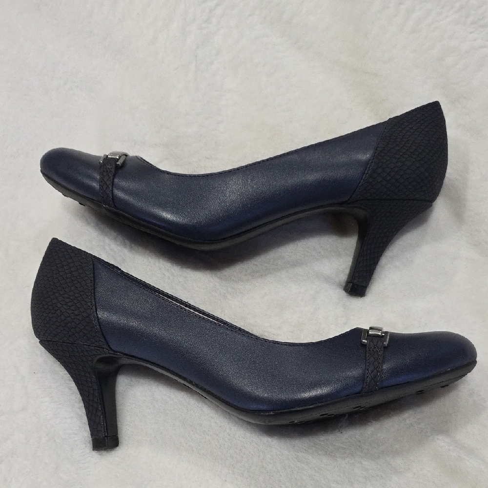 Life Stride Blue  Heels Sophisticated Design Comfort Insoles Sz 8 1/2 - Picture 5 of 11